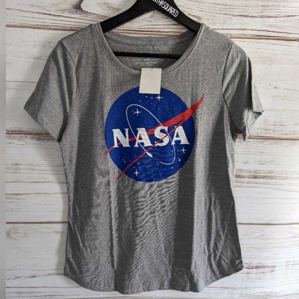 NASA Logo Gray Short Sleeve Tee Shirt Sz Small New